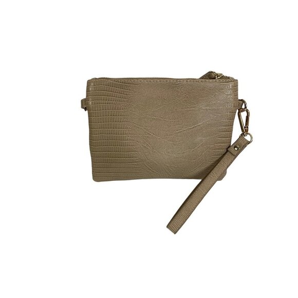 Women's Small Tan Clutch Purse With Strap - Picture 3 of 8